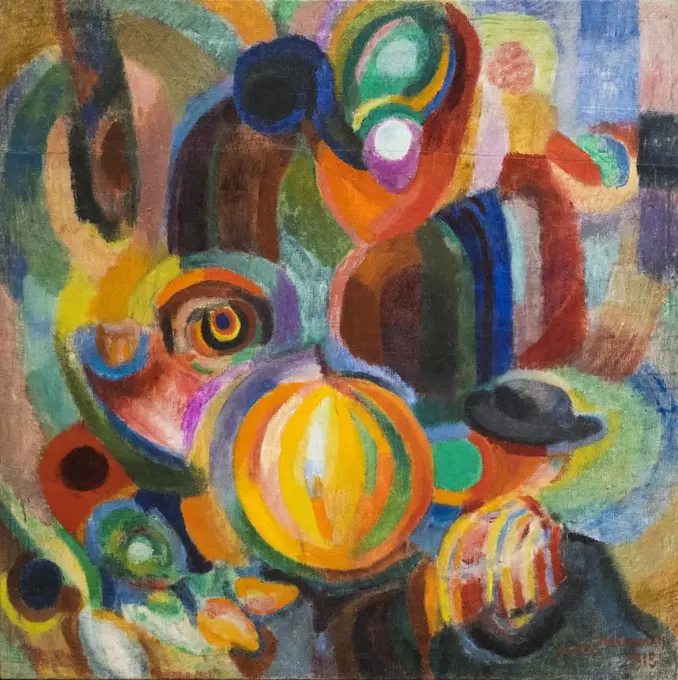 Portuguese Market 1915 Oil and wax on canvas Sonia Delaunay-Terk French; born Russia. 1885-1979