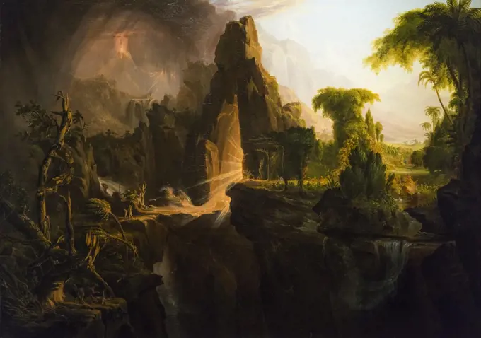 Expulsion from the Garden of Eden; 1828 Oil on canvas Thomas Cole American born in England; 1801-1848