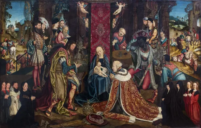 The Adoration of the Kings. 1510. (Master of the Aachen Altarpiece; active the late 15th and early 16th century. In Koln; Property of the Kaiser Friedrich Museone Association cat. No. 1820)