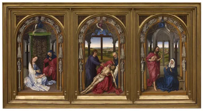 marienaltar. (Miraflores Altarpiece) .vor 1445. (Rogier van der Weyden 1399 tournai brussel 1464)