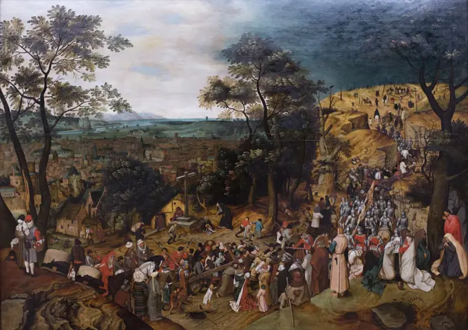 the kreuztragung. 1606. (Pieter brueghel dj; 1564 brussel-1638 Antwerp)
