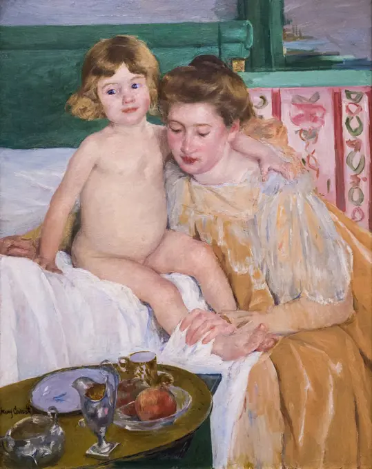 Mother and Child Baby Getting Up from His Nap Ca.1899 Oil on canvas Mary Cassatt; American 1844-1926