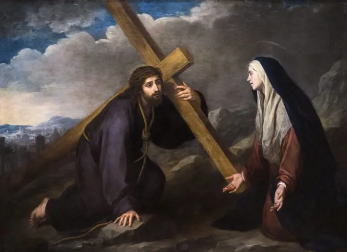 Christ Meets the Virgin Mary on the Way to Calvary c. 1665-75 Oil on canvas Bartolome Esteban Murillo; Spanish active Seville Born 1618; died 1682