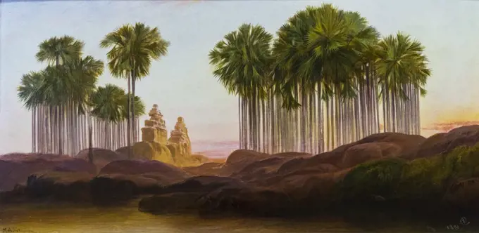 Mahabalipuram 1881 Oil on canvas by Sir Edward Lear
