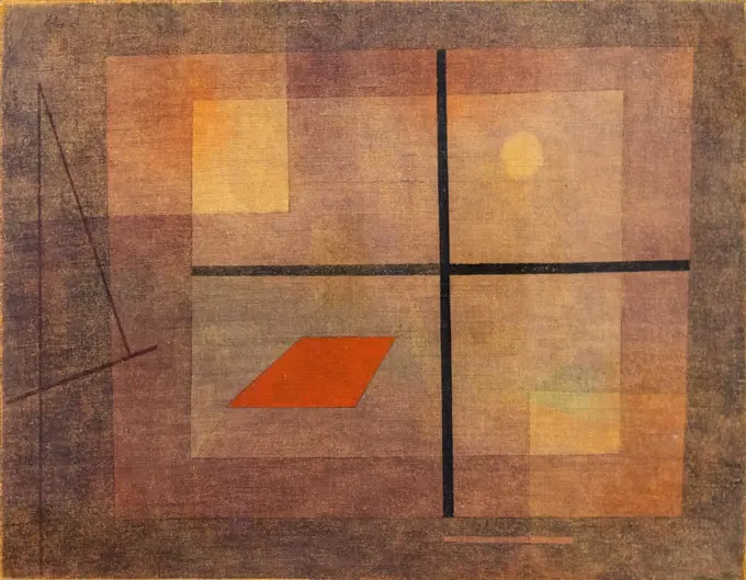 "But the Red Roof 1935 Glue tempera on jute-and-flax fabric by Paul Klee, Swiss, 1879 - 1940"