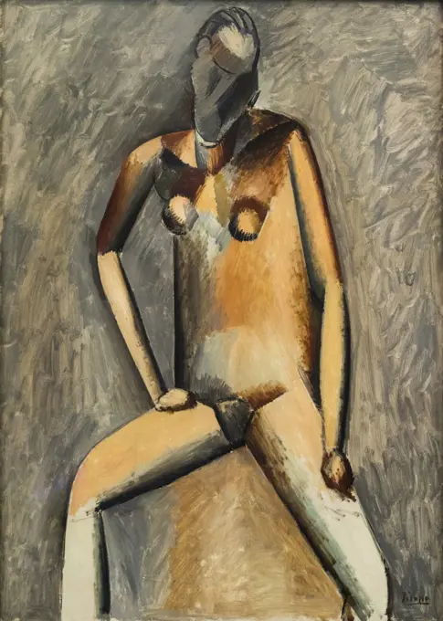 Seated Female Nude 1908-9 Oil on canvas by Pablo Picasso