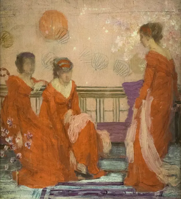 Harmony in Flesh Colour and Red; about 1869 Oil and wax crayon on canvas James Abbott McNeill Whistler American active in England; 1834-1903