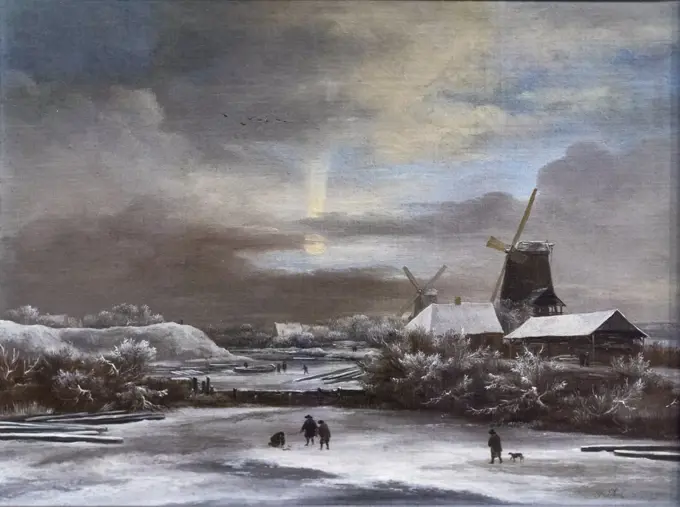 Winter Landscape with Two Windmills; about 1675 Oil on canvas Jacob Isaacksz. van Ruisdael Dutch; 1628 or 1629-1682