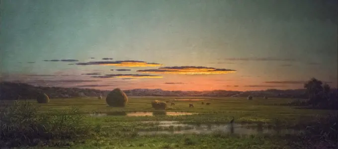Sunset; about 1880; Oil on canvas Martin Johnson Heade; American; 1819-1904