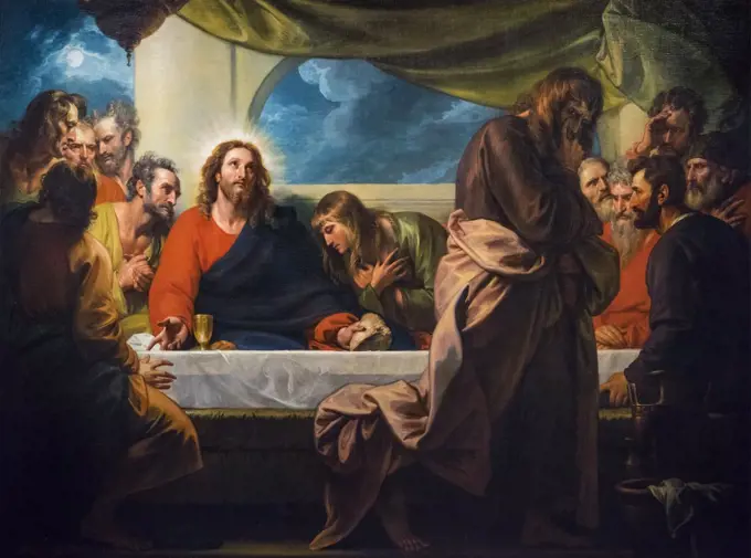 The Last Supper; 1786; Oil on canvas Benjamin West; American; 1738-1820