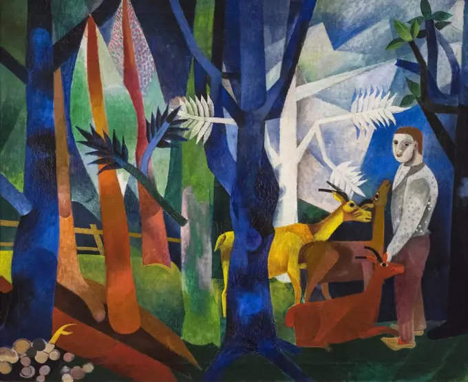 In the Forest; about 1919; Oil on canvas Heinrich Campendonk; Dutch; 1889-1957