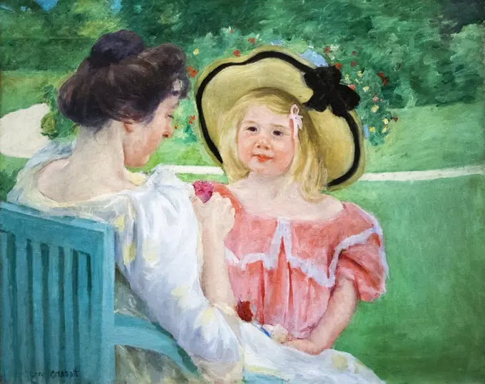In The Garden; 1903-4 Oil on canvas Mary Cassatt; American; 1844 - 1926