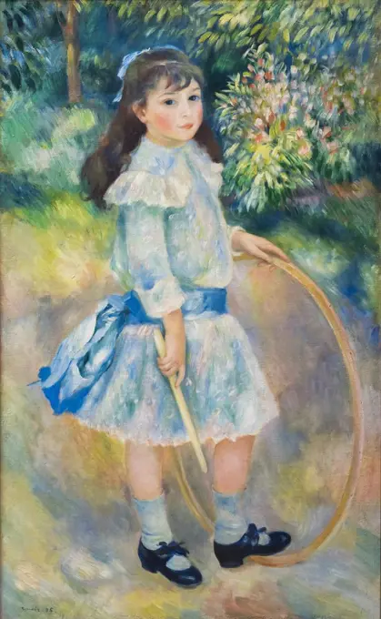 Girl with a Hoop Oil on canvas; 1885 Pierre-Auguste Renoir; French; 1841-1919