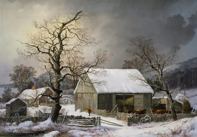 Winter in the Country Oil on canvas; c. 1859 George Henry Durrie; American; 1820 - 1863