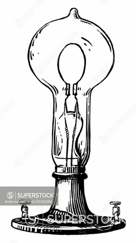 Old fashioned light bulb on white