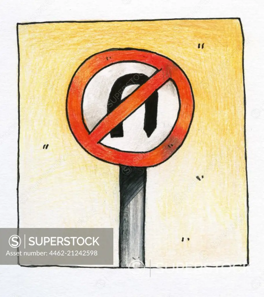 No U turn road sign