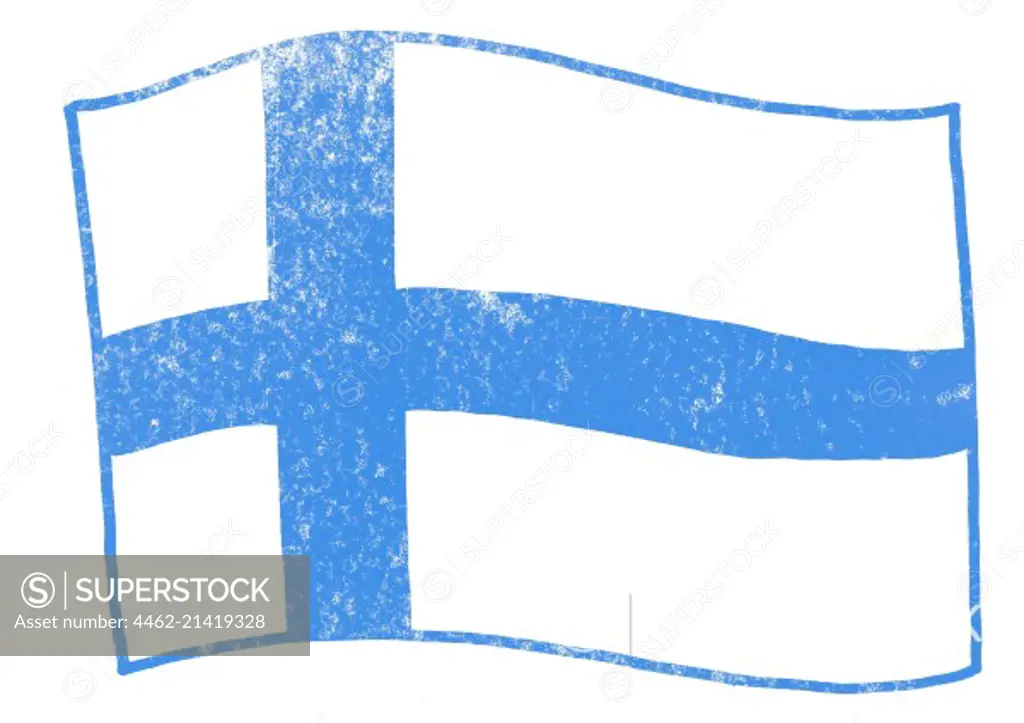 View of finnish flag