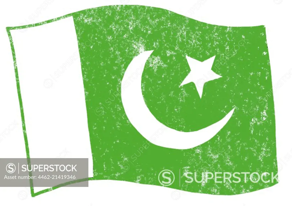 View of pakistan flag
