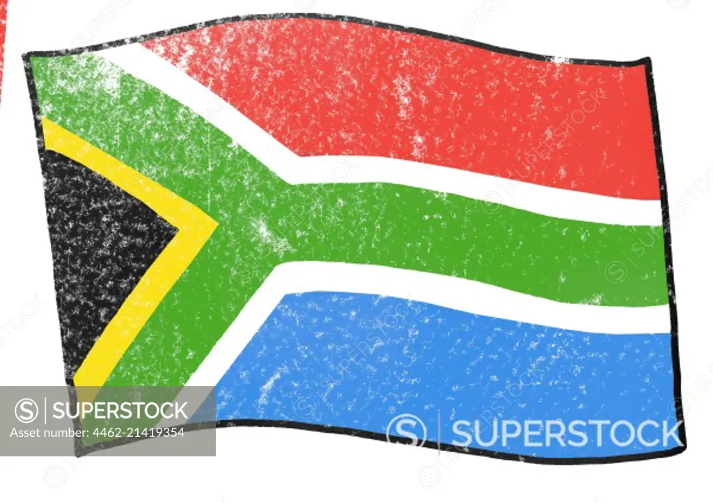 View of flag of South Africa