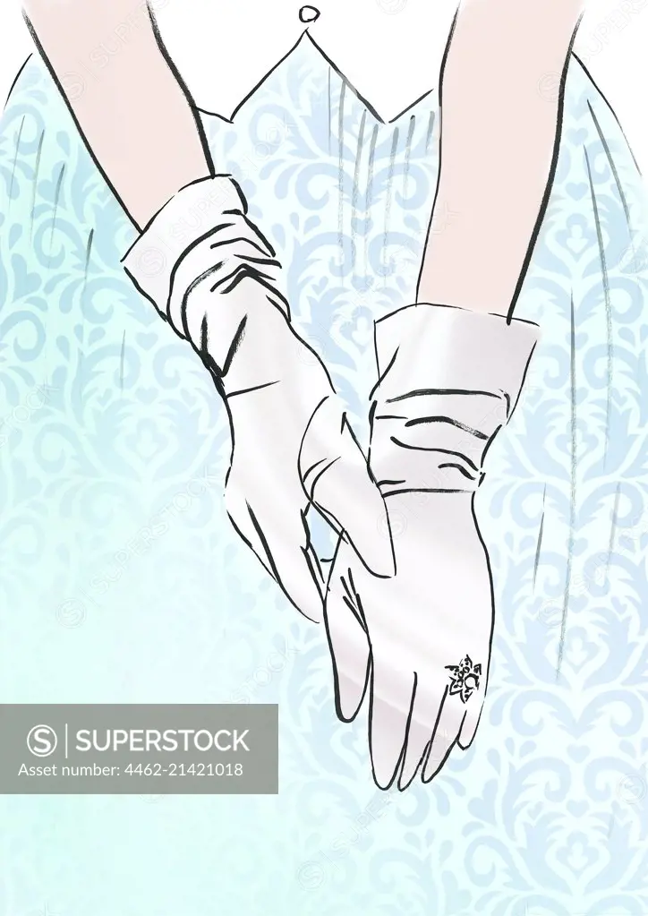 Woman wearing white gloves