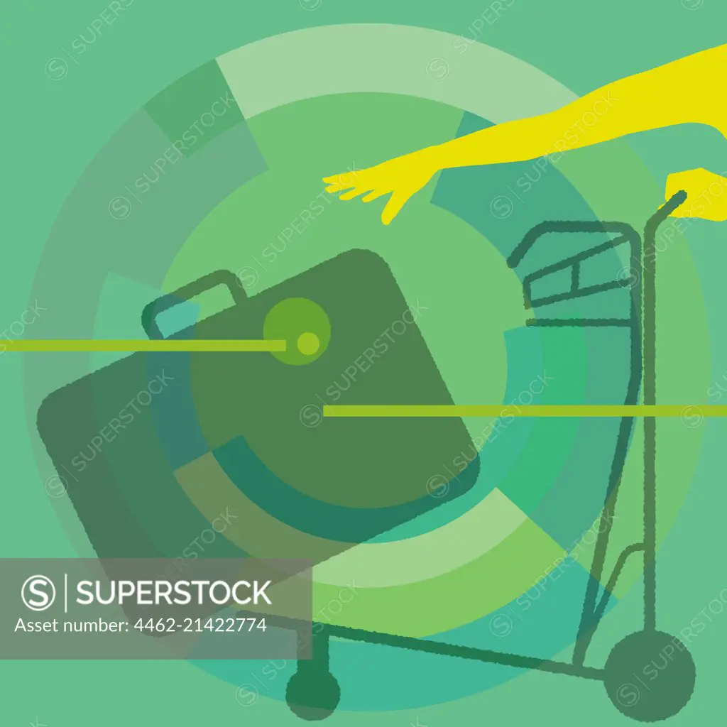Suitcase falling off luggage cart