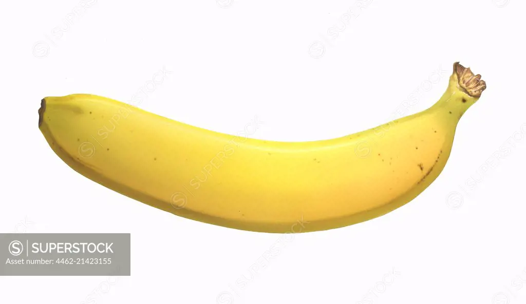 Yellow banana, white background