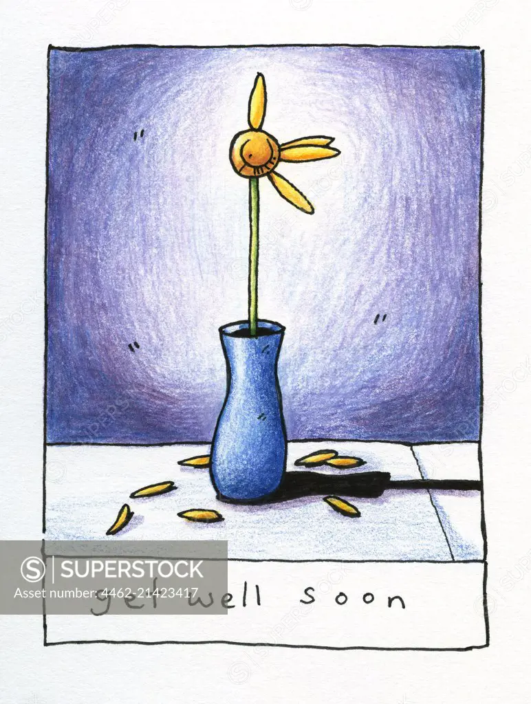 Fading flower in vase
