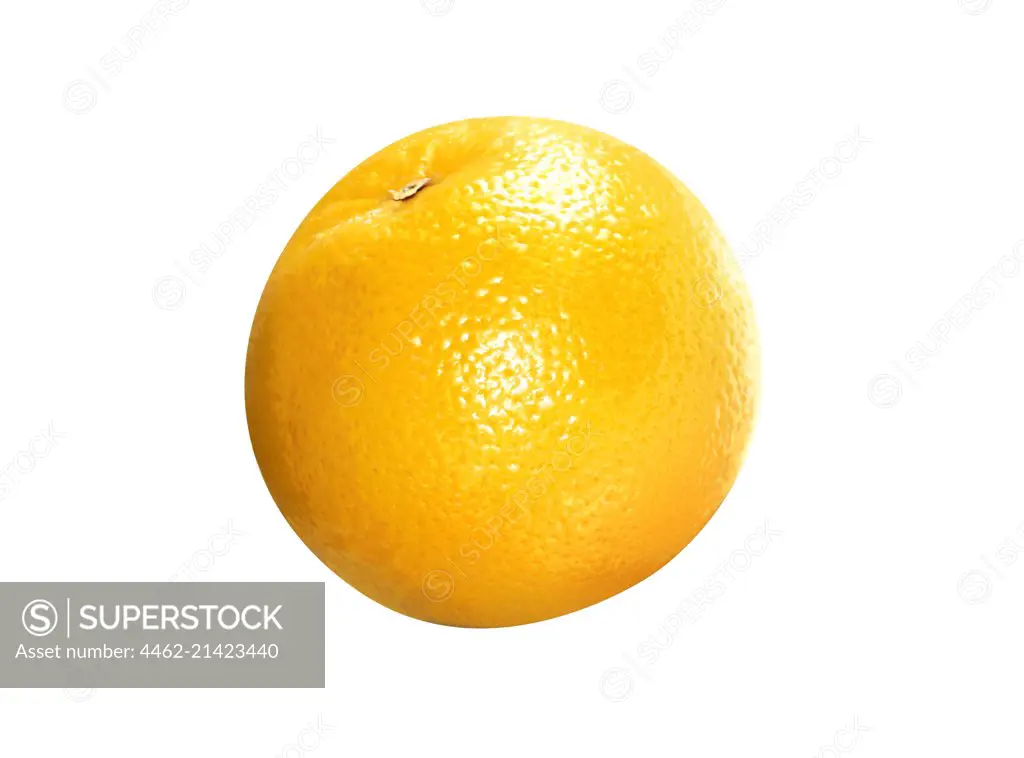 Close up of orange on white background