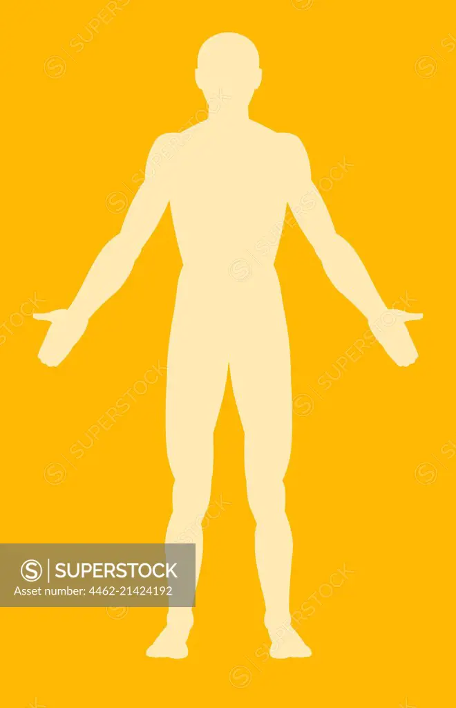 Silhouette of man with arms outstretched
