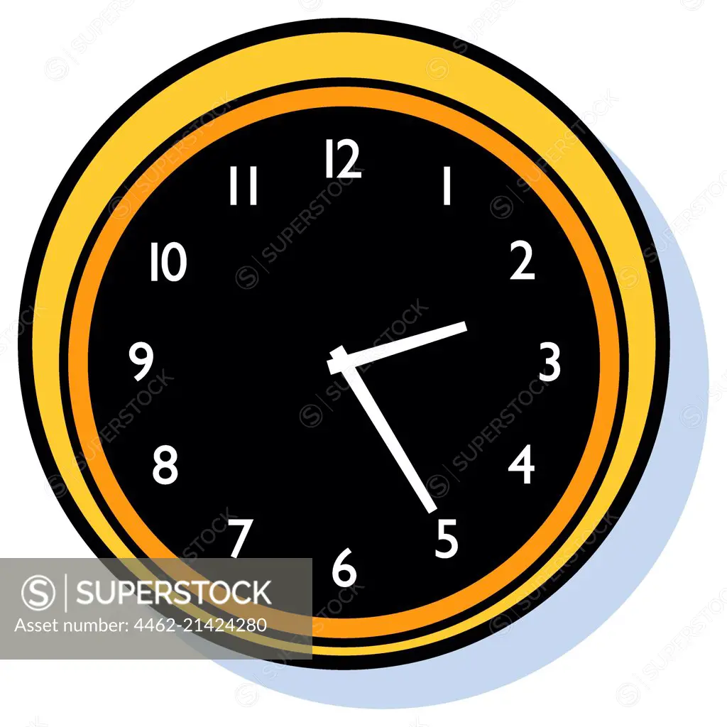 Wall clock on white background