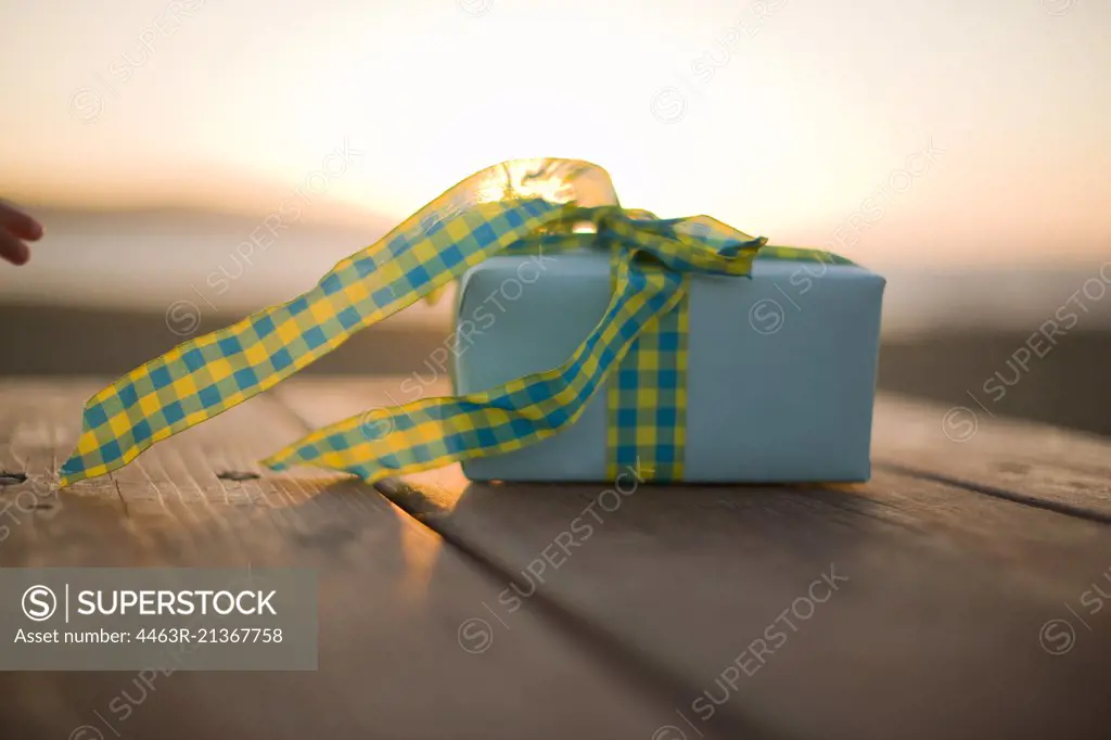 Gift on a picnic table