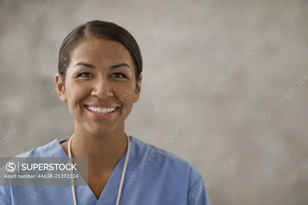 Portrait of a smiling nurse.