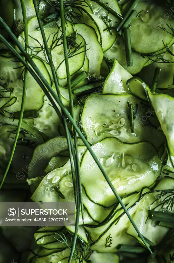 Dill and chive cucumber salad