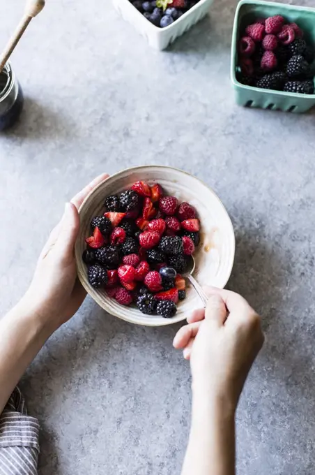 Summer berries in a bowl.