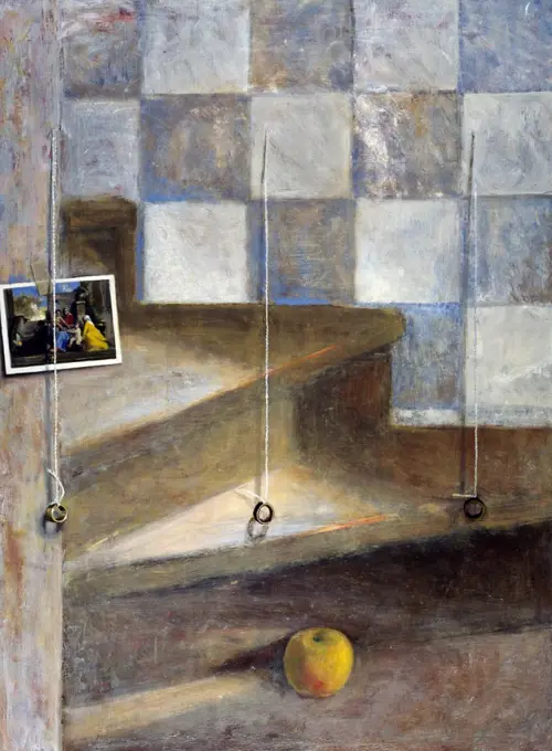 Madonna on the Steps by GG Kopilak, oil on canvas, 1990, Private Collection
