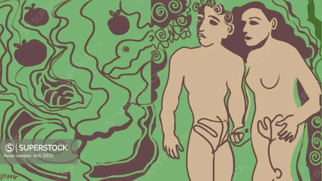 Adam & Eve (temptation), 2007, Diana Ong (b.1940/Chinese-American) Computer Graphics