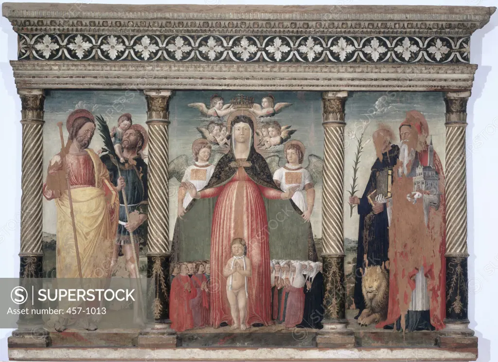 Madonna of Humility Tryptich School of Padua (15th C. Italian) Tempera/Wood Panel Museo Civico, Padua, Italy