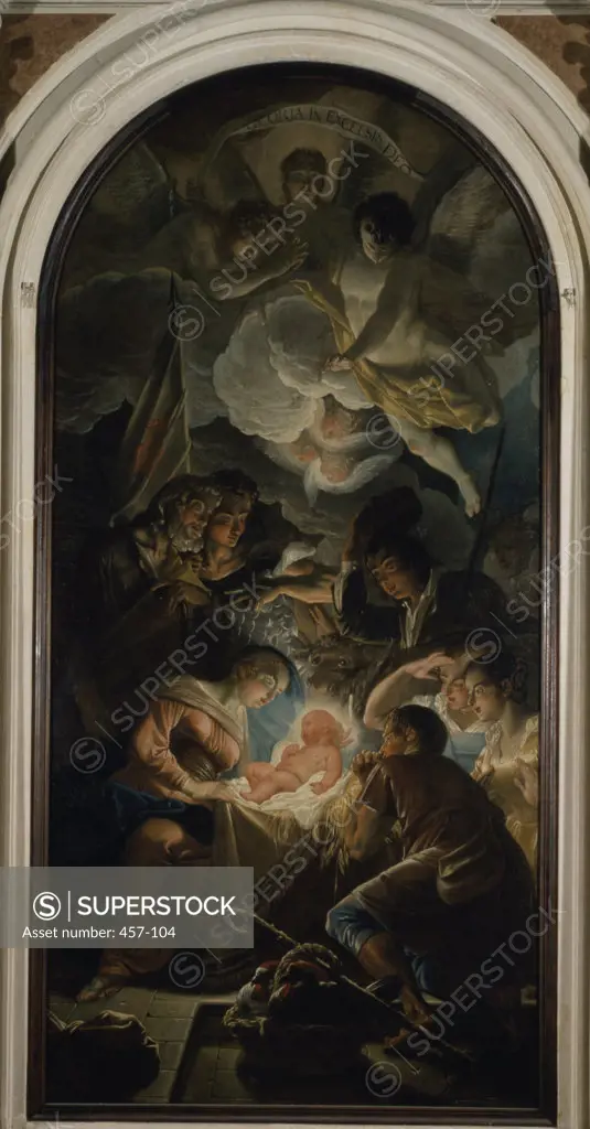 Italy, Padua, Torresino, Nativity by Guy-Louis Vernansal, oil on canvas, 1648-1749