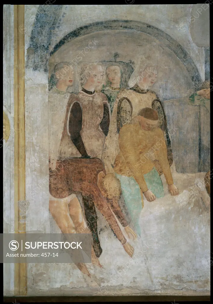 Story of St. Luke - Detail Giovanni Storlato (15th C./Italian) Fresco Santa Giustina, Padua, Italy