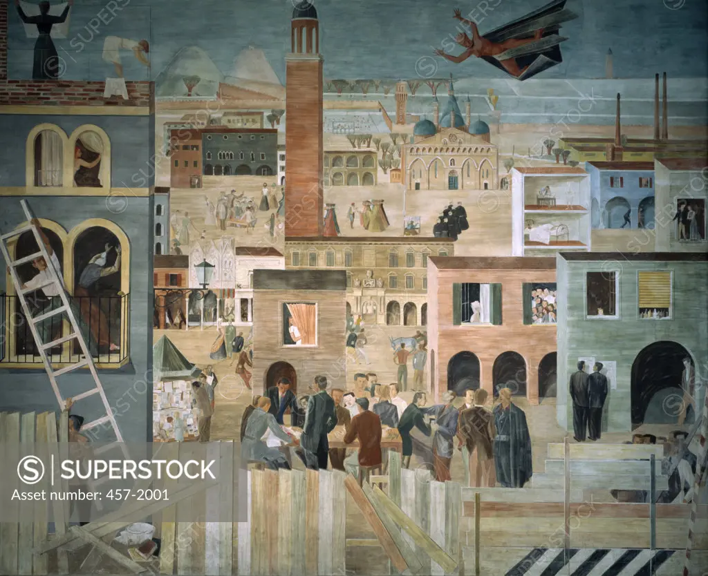 Allegory of the Students of Padua by Giorgio Perissinotto, Italy, Padua, Palazzo del Bo