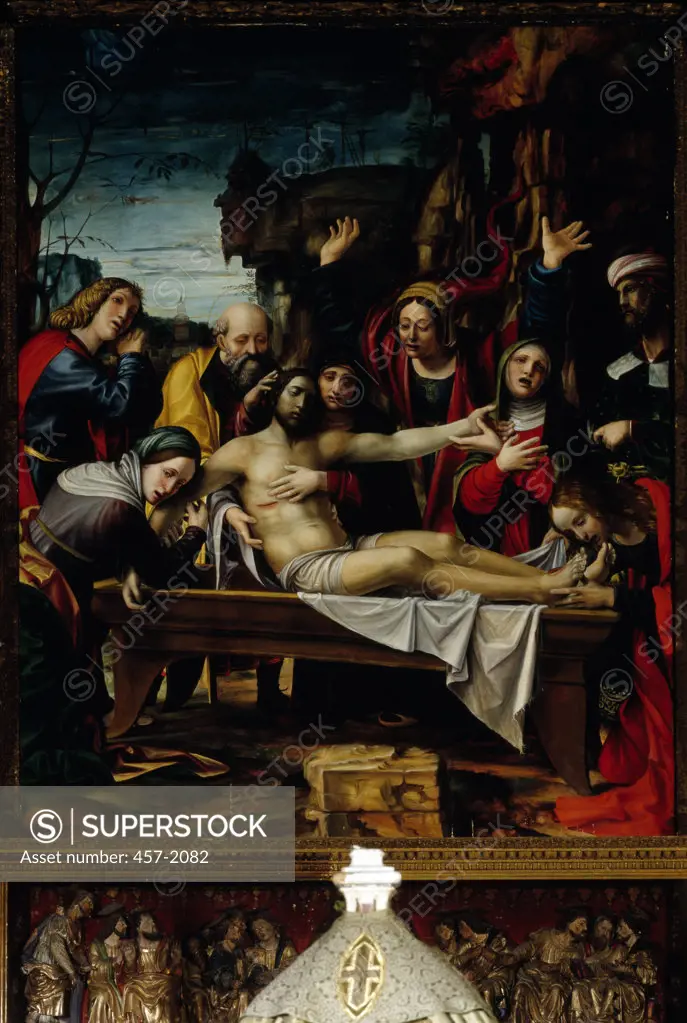 Italy, Bresica, San Giovanni Evangelista, Lamentation of the Dead Christ by Bernardo Zenale, 1436-1526