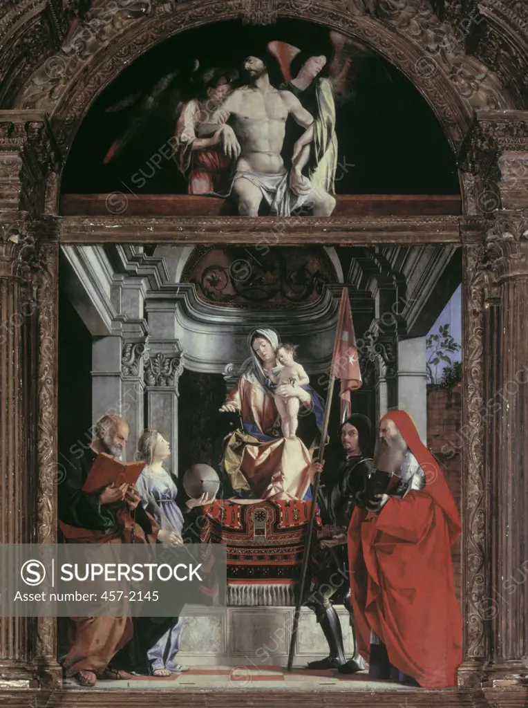 Altarpiece Of Saint Christina Pala Di Santa Cristina Lorenzo Lotto (ca.1480-1556 Italian) Oil On Wood Chiesa di Santa Cristina, Quinto, Treviso, Italy