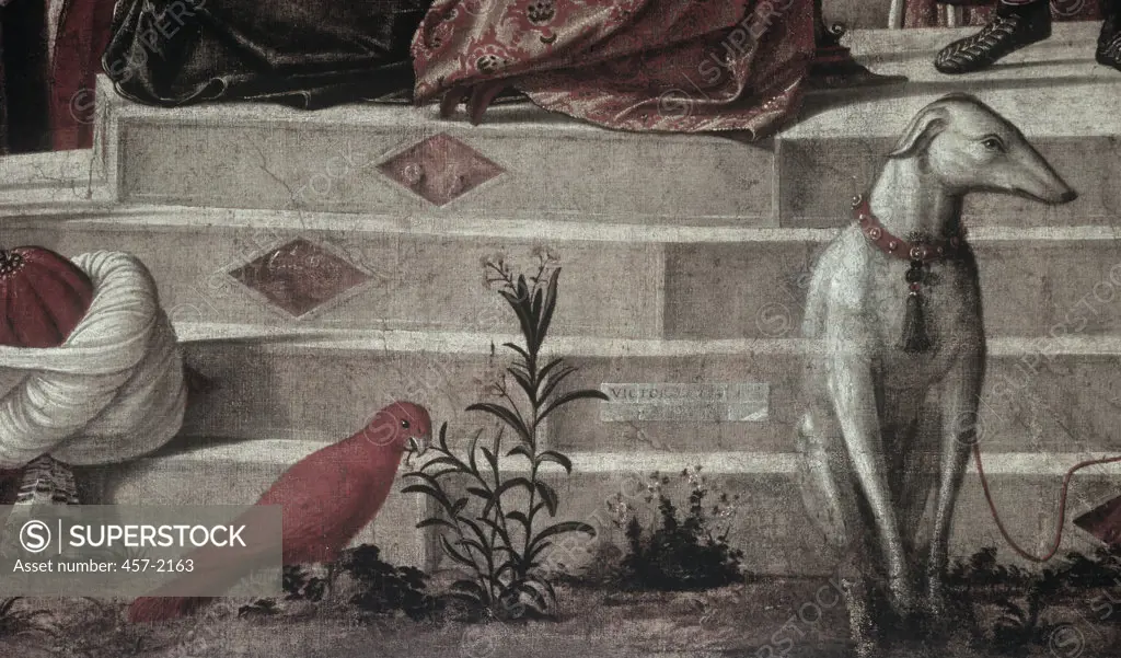 Detail Of St. George Baptizing King Aio & Queen Silene In Libya Vittore Carpaccio (ca.1455-1526 Italian) Oil On Canvas Scuola Dalmata dei Santi Giorgio e Trifone, Venice, Italy