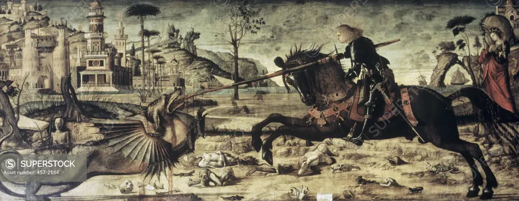 St. George Killing the Dragon Vittore Carpaccio (ca.1455-1526 Italian) Scuola Dalmata dei Santi Giogio e Trifone Venice 