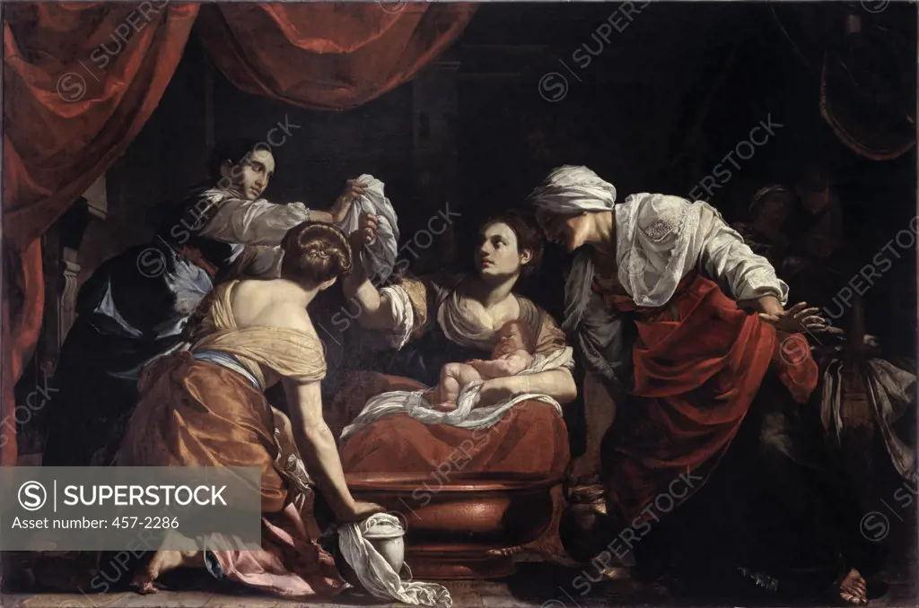 Birth of the Virgin  Simon Vouet (1590-1649 French) San Francesco a Ripa, Rome, Italy