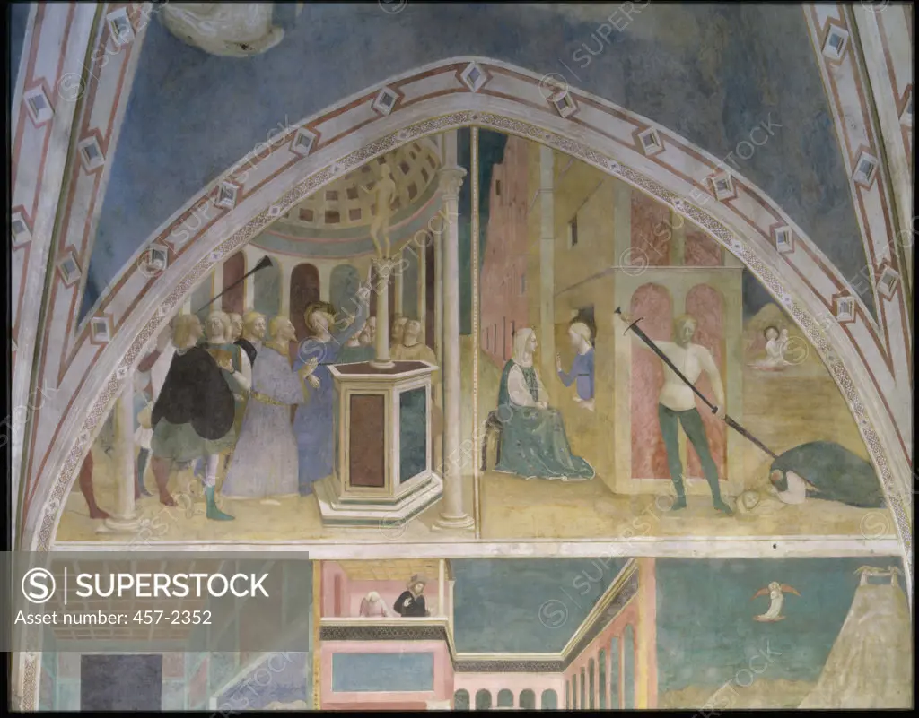Scene from the Life of St. Catherine of Alexandria 1428-31 Masolino da Panicale (1383-ca.1440 Italian) Fresco Basilica di San Clemente, Rome, Italy