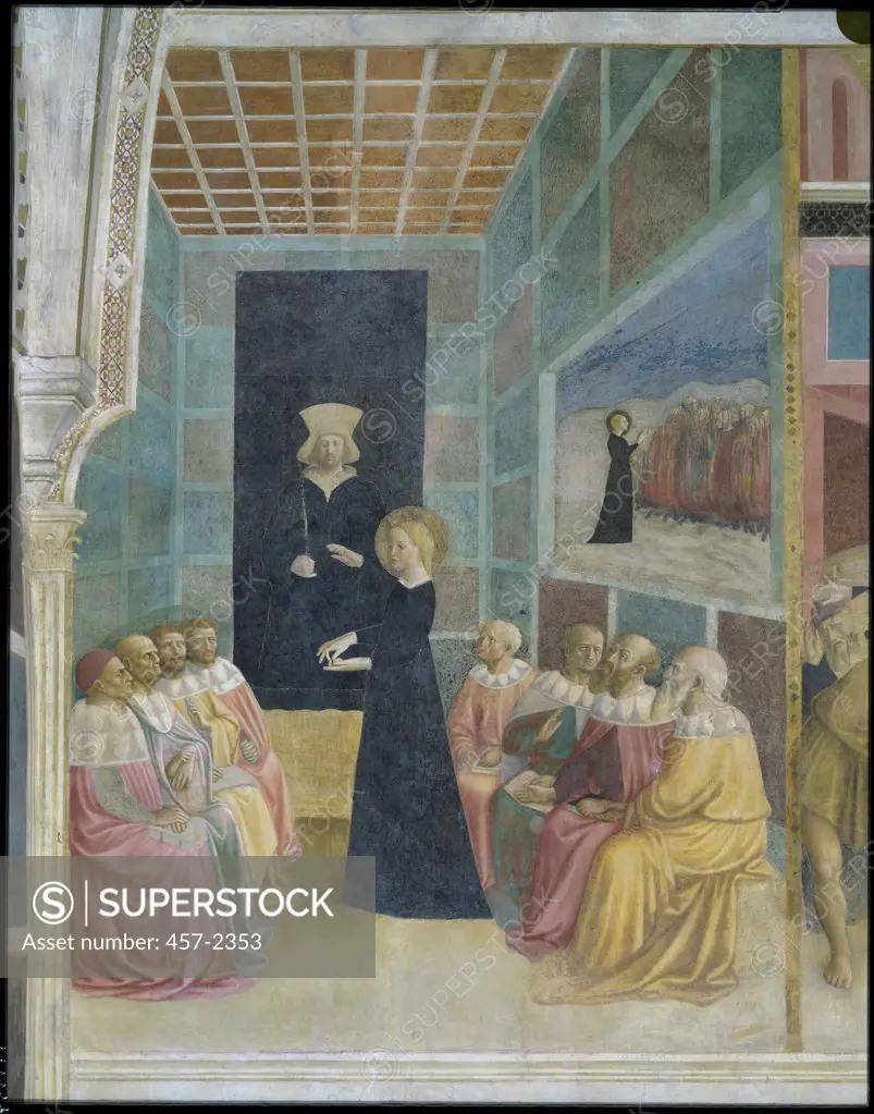 Scene from the Life of St. Catherine of Alexandria 1428-31 Masolino da Panicale (1383-ca.1440 Italian) Fresco Basilica di San Clemente, Rome, Italy