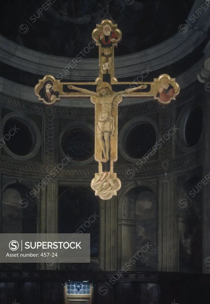 Crucifix by unknown artist, oil on wood panel, Artist Unknown, Italy, Padua, Abbazia Praglia