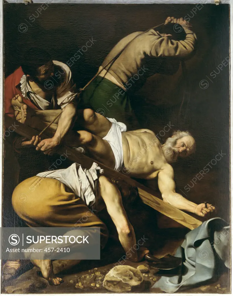 Martyrdom of St. Peter c. 1601 Michelangelo Merisi da Caravaggio (1571-1610/Italian) Oil On Canvas Santa Maria del Popolo, Rome, Italy