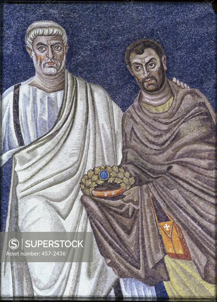 St. Peter And St. Cosma - (Detail)  526-530 AD Apse Mosaic Basilica dei Santi Cosma, Damiano, Rome 